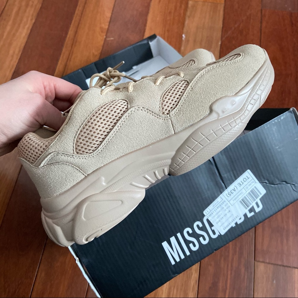 BNWT Missguided chunky tan sneakers